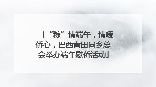 “粽”情端午，情暖侨心，巴西青田同乡总会举办端午慰侨活动