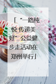 “一路纯悦 传递美好”公益健步走活动在郑州举行