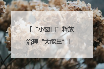 “小窗口”释放治理“大能量”