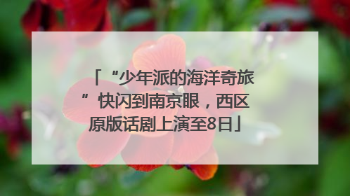 “少年派的海洋奇旅”快闪到南京眼，西区原版话剧上演至8日