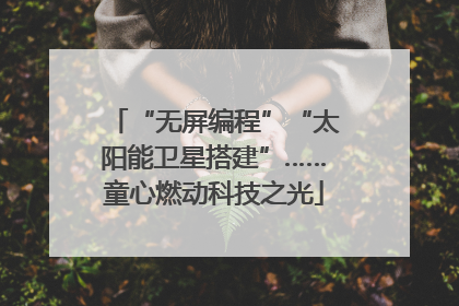 “无屏编程”“太阳能卫星搭建”……童心燃动科技之光