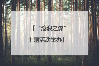 “沧浪之谋”主题活动举办
