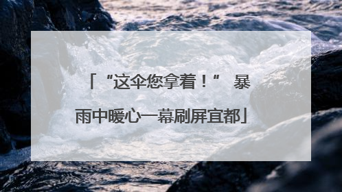 “这伞您拿着！” 暴雨中暖心一幕刷屏宜都