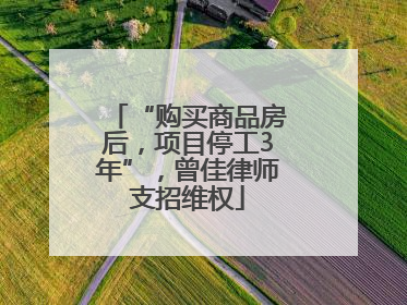 “购买商品房后，项目停工3年”，曾佳律师支招维权