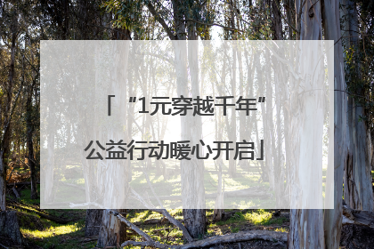 “1元穿越千年”公益行动暖心开启