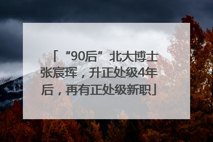 “90后”北大博士张宸珲，升正处级4年后，再有正处级新职