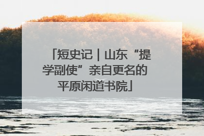 短史记｜山东“提学副使”亲自更名的平原闲道书院