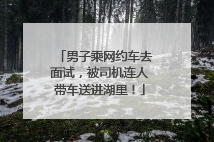 男子乘网约车去面试，被司机连人带车送进湖里！