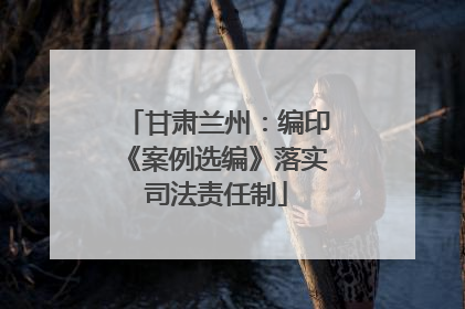 甘肃兰州：编印《案例选编》落实司法责任制