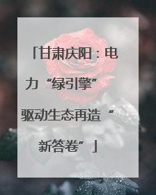 甘肃庆阳：电力“绿引擎” 驱动生态再造“新答卷”