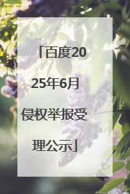 百度2025年6月侵权举报受理公示