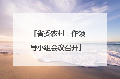 省委农村工作领导小组会议召开