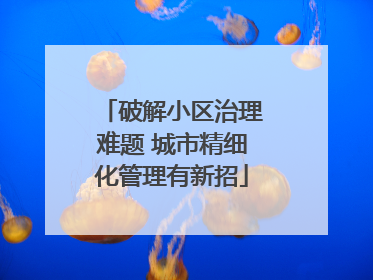 破解小区治理难题 城市精细化管理有新招