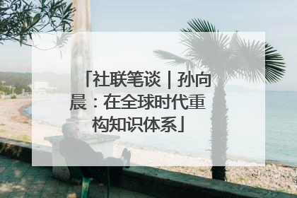 社联笔谈｜孙向晨：在全球时代重构知识体系
