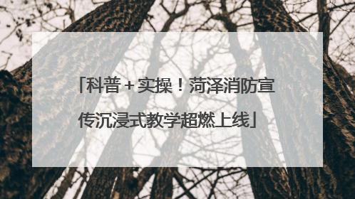 科普＋实操！菏泽消防宣传沉浸式教学超燃上线