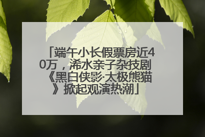 端午小长假票房近40万，浠水亲子杂技剧《黑白侠影·太极熊猫》掀起观演热潮