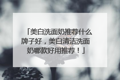 美白洗面奶推荐什么牌子好，美白清洁洗面奶哪款好用推荐！