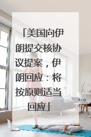 美国向伊朗提交核协议提案，伊朗回应：将按原则适当回应