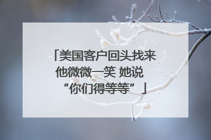 美国客户回头找来 他微微一笑 她说“你们得等等”