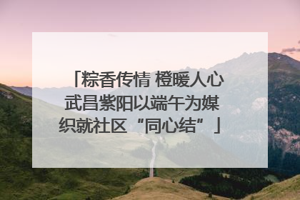 粽香传情 橙暖人心 武昌紫阳以端午为媒织就社区“同心结”