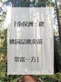 余保洲：建桃园品桃卖苗带富一方