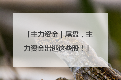 主力资金｜尾盘，主力资金出逃这些股！