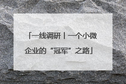 一线调研丨一个小微企业的“冠军”之路