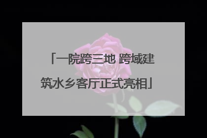 一院跨三地 跨域建筑水乡客厅正式亮相