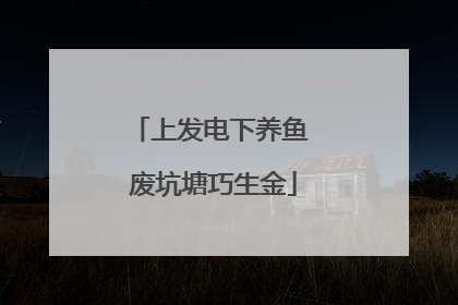 上发电下养鱼 废坑塘巧生金