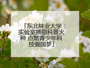 东北林业大学：实验室播撒科普火种 点燃青少年科技强国梦