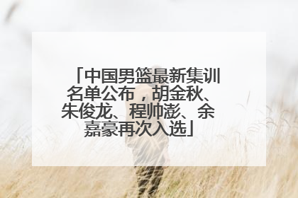 中国男篮最新集训名单公布，胡金秋、朱俊龙、程帅澎、余嘉豪再次入选