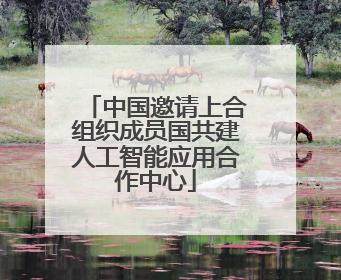 中国邀请上合组织成员国共建人工智能应用合作中心