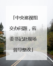 中央巡视组交办问题，省委书记赴现场督导整改