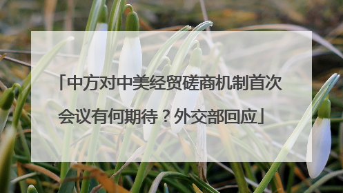中方对中美经贸磋商机制首次会议有何期待？外交部回应