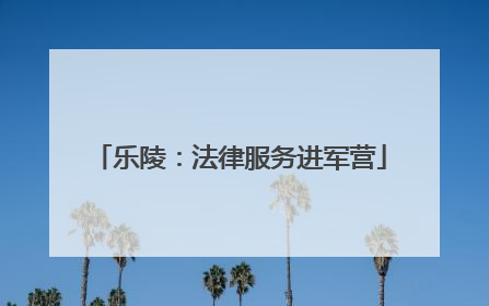 乐陵：法律服务进军营