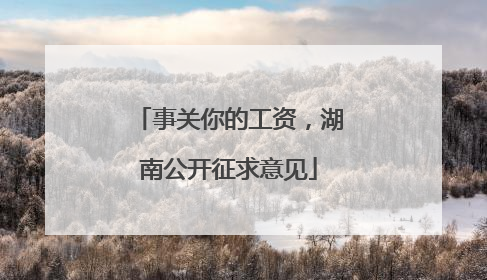 事关你的工资，湖南公开征求意见