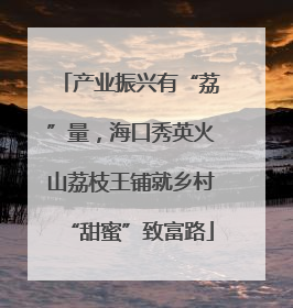 产业振兴有“荔”量，海口秀英火山荔枝王铺就乡村“甜蜜”致富路
