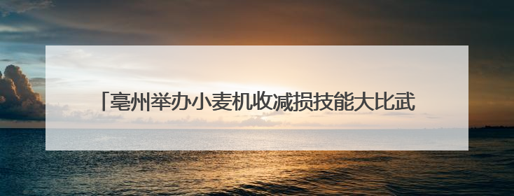 亳州举办小麦机收减损技能大比武 农机手田间竞技保粮食颗粒归仓