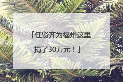 任贤齐为福州这里捐了30万元！