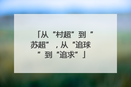从“村超”到“苏超”，从“追球”到“追求”
