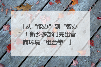 从“能办”到“智办”！新乡多部门亮出营商环境“组合拳”