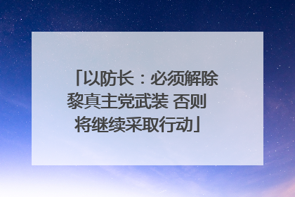 以防长：必须解除黎真主党武装 否则将继续采取行动
