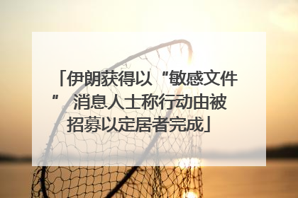 伊朗获得以“敏感文件” 消息人士称行动由被招募以定居者完成