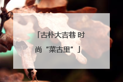 古朴大吉巷 时尚“菜古里”