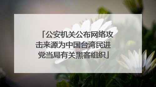 公安机关公布网络攻击来源为中国台湾民进党当局有关黑客组织