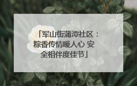 军山街蒲潭社区：粽香传情暖人心 安全相伴度佳节