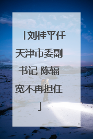 刘桂平任天津市委副书记 陈辐宽不再担任