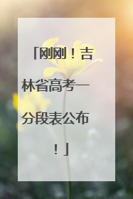 刚刚！吉林省高考一分段表公布！