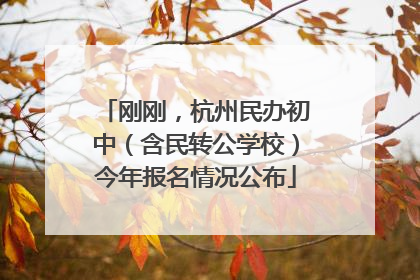 刚刚，杭州民办初中（含民转公学校）今年报名情况公布