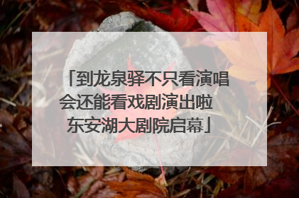 到龙泉驿不只看演唱会还能看戏剧演出啦 东安湖大剧院启幕